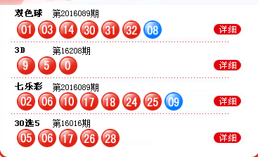 双色球开奖结果