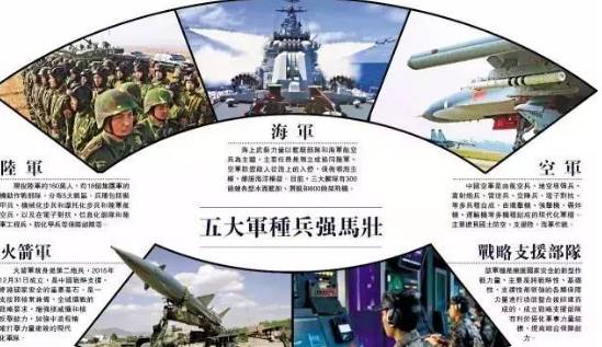 中国解放军的五大军种构成及其职能，中国解放军五大军种构成与职能简介