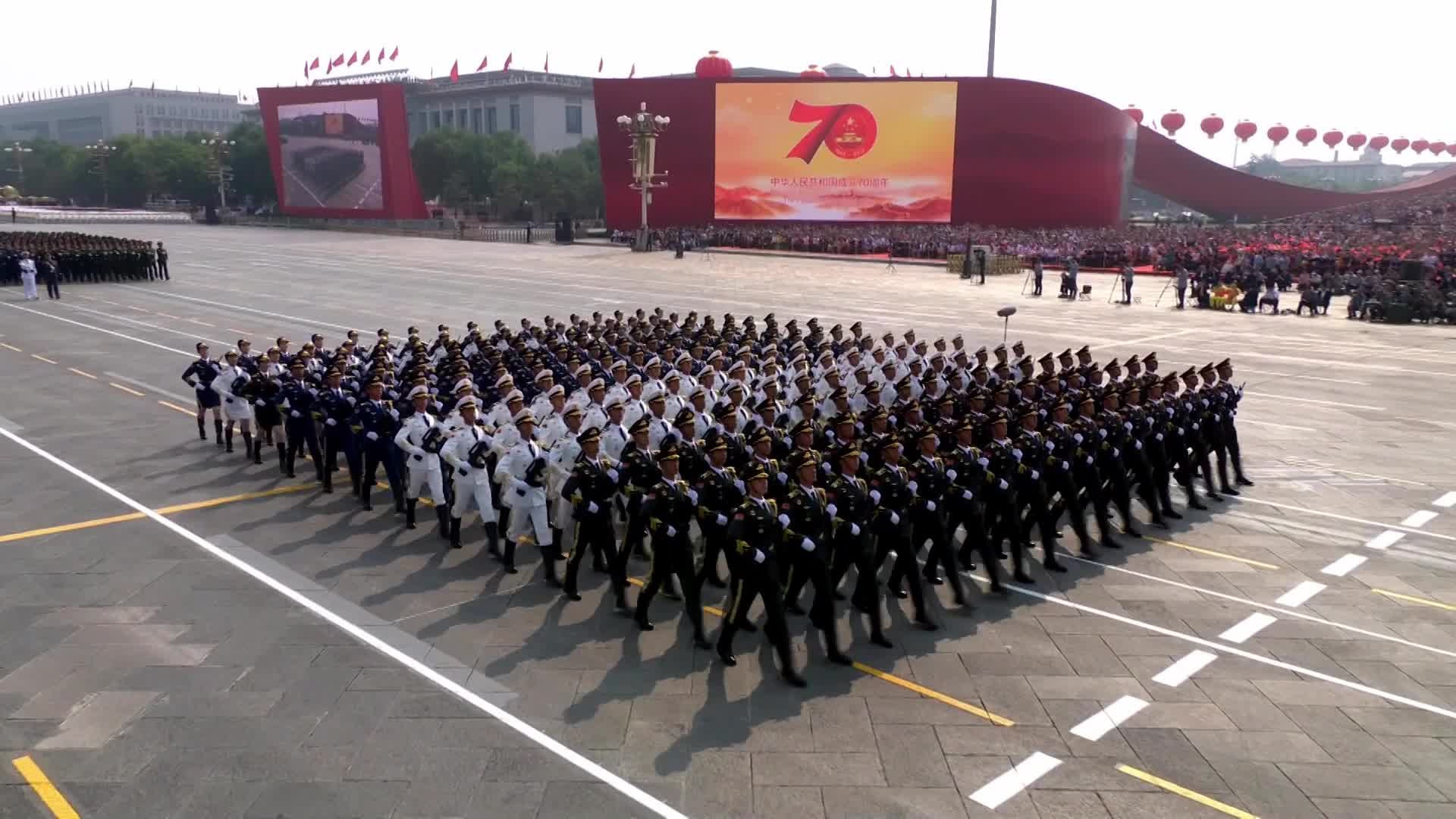 中国70周年阅兵完整版，壮丽盛典，彰显大国风采，中国70周年阅兵盛典，展现大国风采