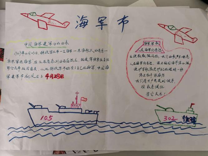 中国海军节手抄报，传承海洋强国梦，中国海军节手抄报，传承海洋梦，筑梦强国海军时代